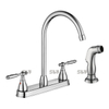 SLY Two Handle 3 Holes Luxury Chrome Kitchen Faucets with Sprayer