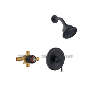 SLY Wall-Concealed Bath Shower Mixer Matte Black Shower Faucet Brass