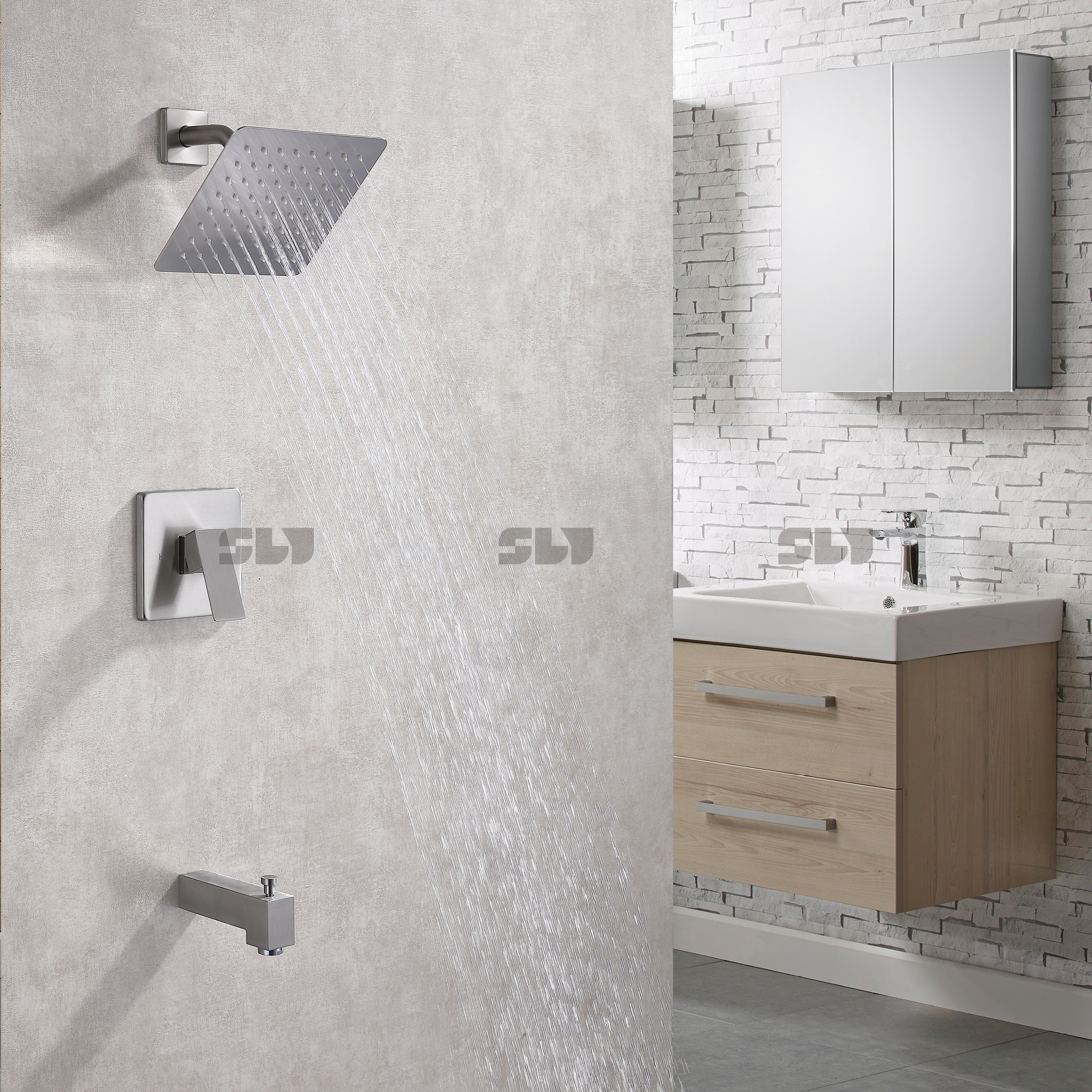 Shower Mixer Faucet System Set Two Function 