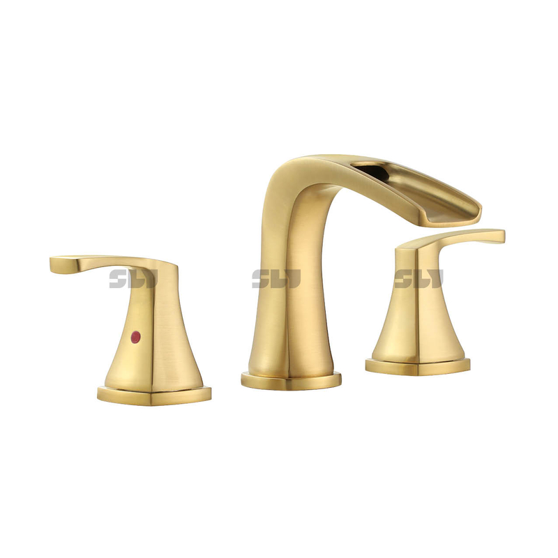 Modern Brushed Gold Basin Faucets Are Used in Bathrooms