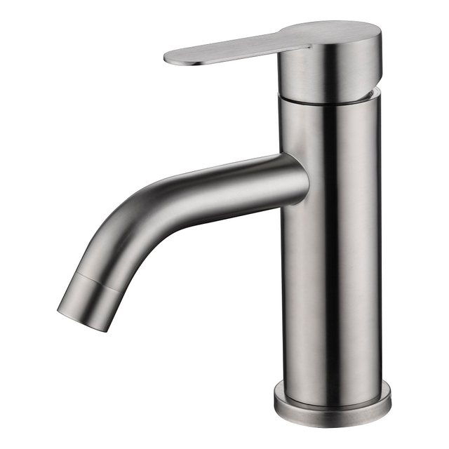 SLY Brass Brushed Nickel Single Handle Water Mixer 304 Stainless Steel Bathroom Faucet Taps