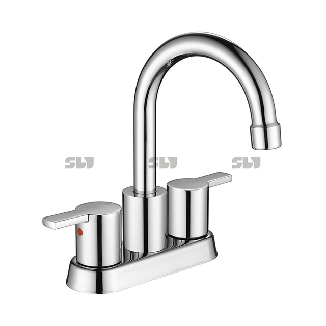 SLY Cupc Hot Selling Double Handle Chrome Basin Faucets for Bathroom Lavatory