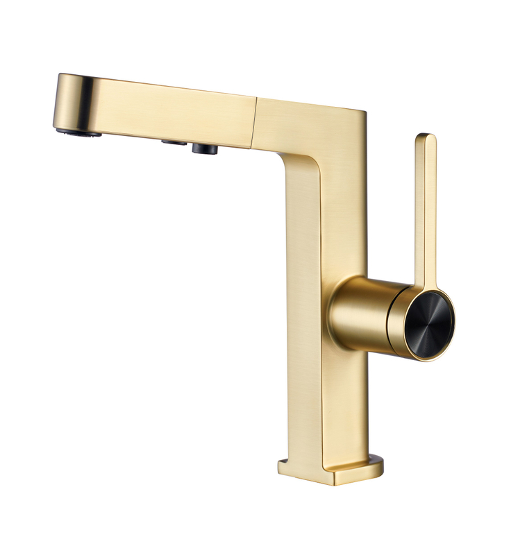 SLY Zinc Brushed Gun Metal Modern Bathroom Single Hole Handle Sink Faucets Mixers Taps