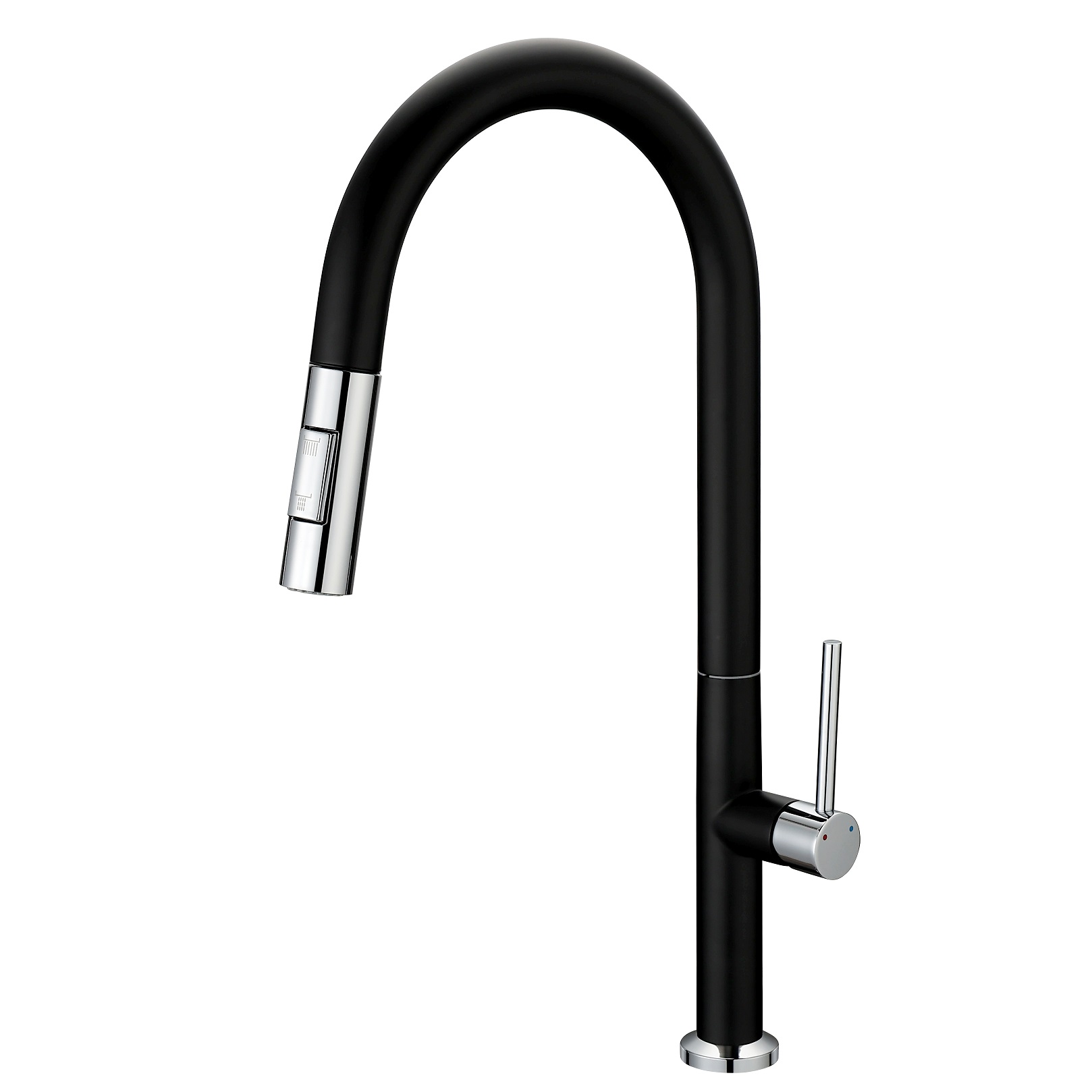 SLY Matte Black Pull Out Sprayer Kitchen Faucet Pull Down Kitchen Sink Mixer Faucet Hot Cold Water Flexible