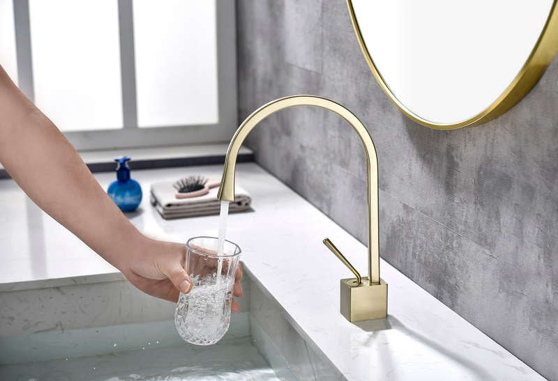SLY Brass Brushed Zirconium Gold Single Handle Basin Chrome Finished Cheap Zinc Basin Faucet Bathroom