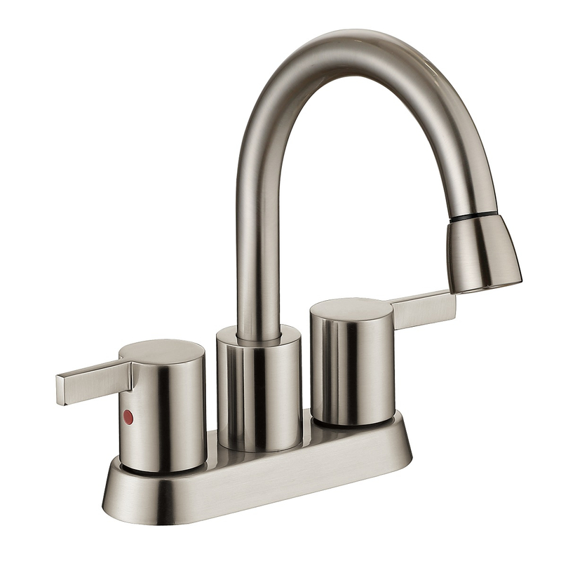 SLY China Factory 4 Inch Brushed Gold Two Handle Basin Centerset Deck Mounted Lavatory Bathroom Faucet