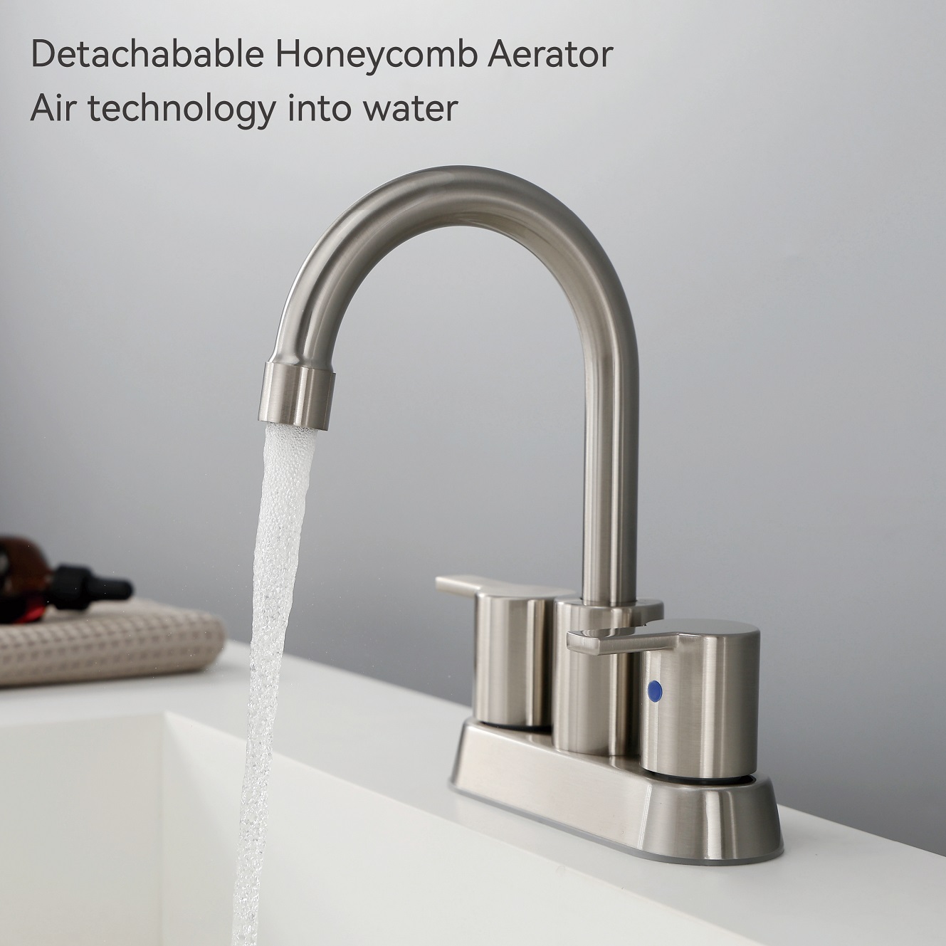 SLY Brass Brushed Nickel One Hole Waterfall Mixer Sinks Single Tap Bathroom Taps Basin Faucet