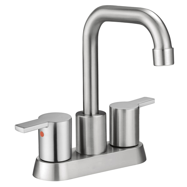 SLY Brushed Nickel Cold And Hot One Hole For Basin Sink 