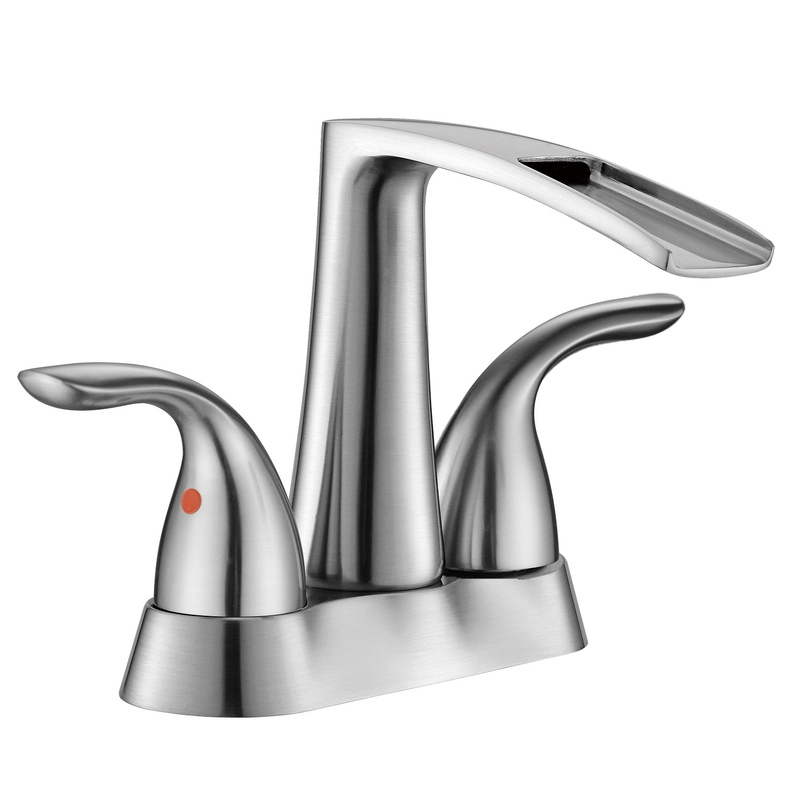 SLY Brushed Nickel Basin Sink Faucets Bathroom Hot Cold Water Mixer Tap