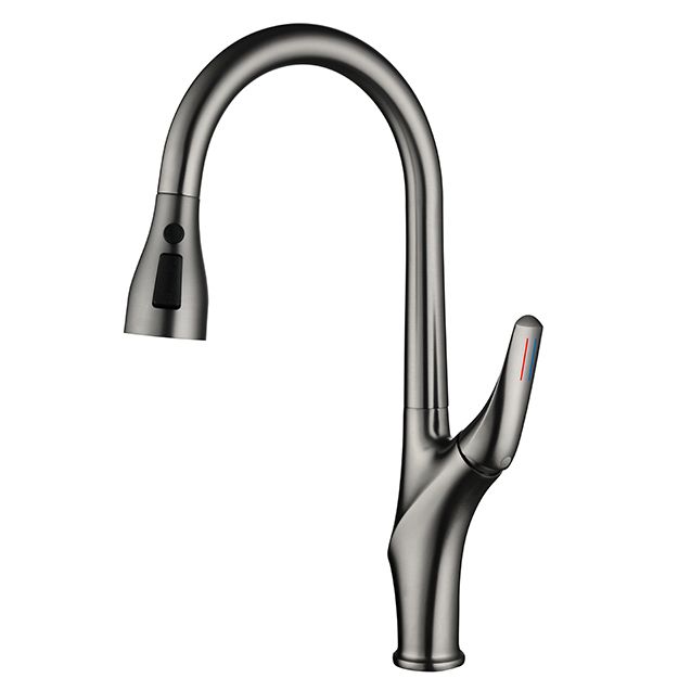 SLY Brushed Gun Metal Cheapest Hot Sale Single Handle Kitchen Faucet Pull Down