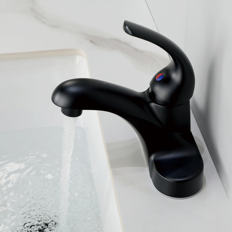 Samliyu Single Handle Matte Black Bathroom Faucet