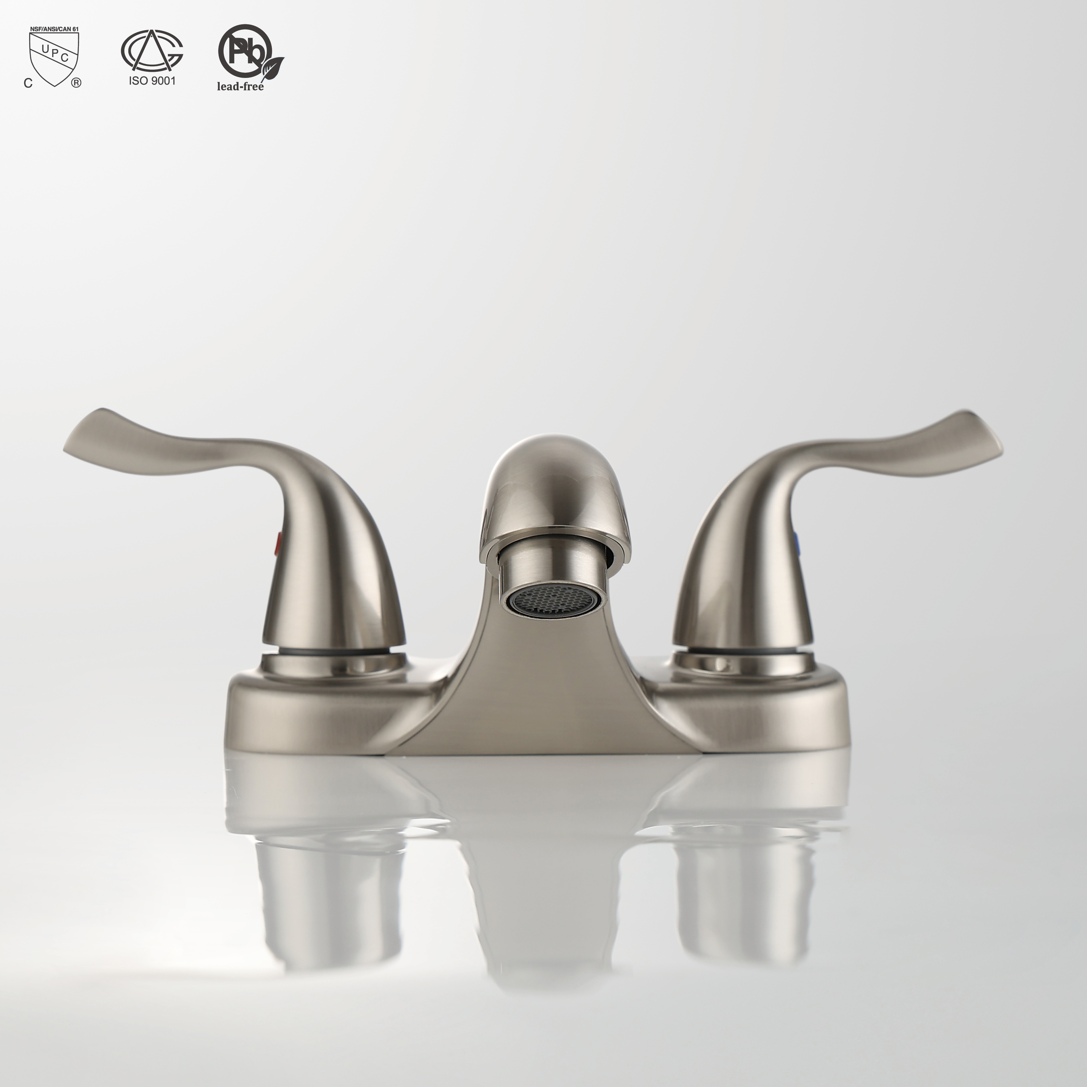 SLY Double Handle Double Hole Centerset Lavatory Faucet Bathroom 4 inch Basin Faucet