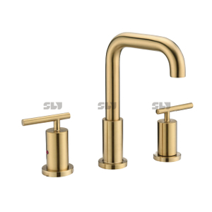 SLY CUPC Modern Widespread Water Saving Face Basin Mixer Tap Bathroom 3 Hole Bathroom Faucet