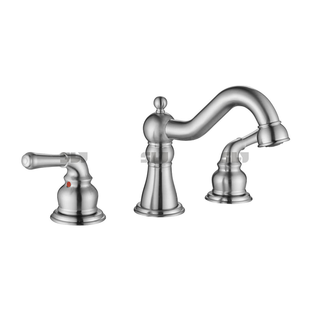 SLY Pop Silver/black Double Handle Sink Basin Faucet for Home Bathrooms