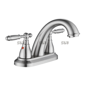 SLY Basin Faucet 4 Inch Centerset Tap Chrome Lever Bathroom Faucet