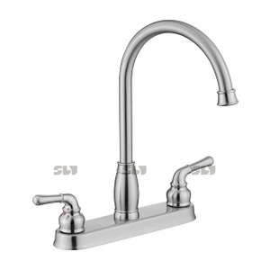 SLY Chrome Sink Dual Handles Hot Cold Water Kitchen Faucets 