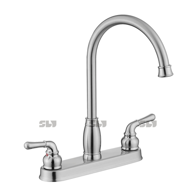 SLY Chrome Sink Dual Handles Hot Cold Water Kitchen Faucets 