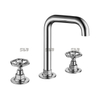 SLY Widespread Bathroom Sink Faucet 3 Hole Deck Mounted Dual Handle Hot Cold Water Brush Nickel Mixer Tap