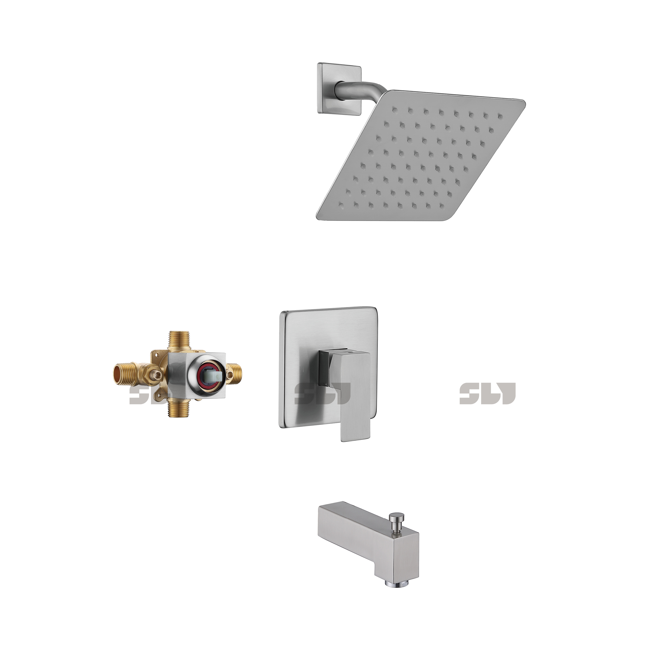 SLY Shower Faucet Wall Mounted Shower Mixer Faucet System Set Two Function 