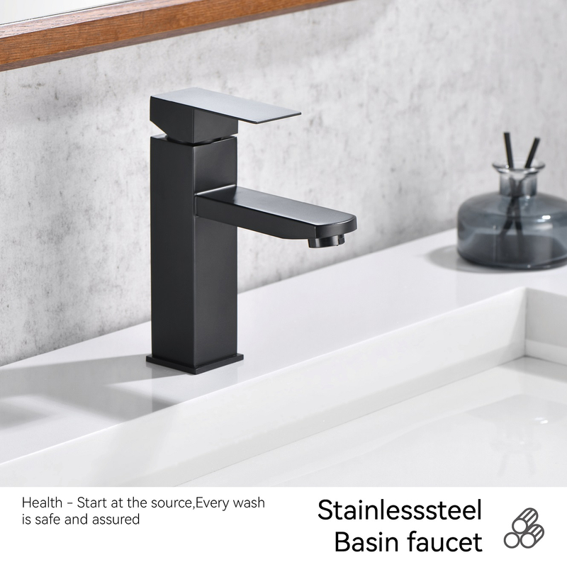 SLY Brass Matte Black Discount Bathroom Single Lever Faucet Taps