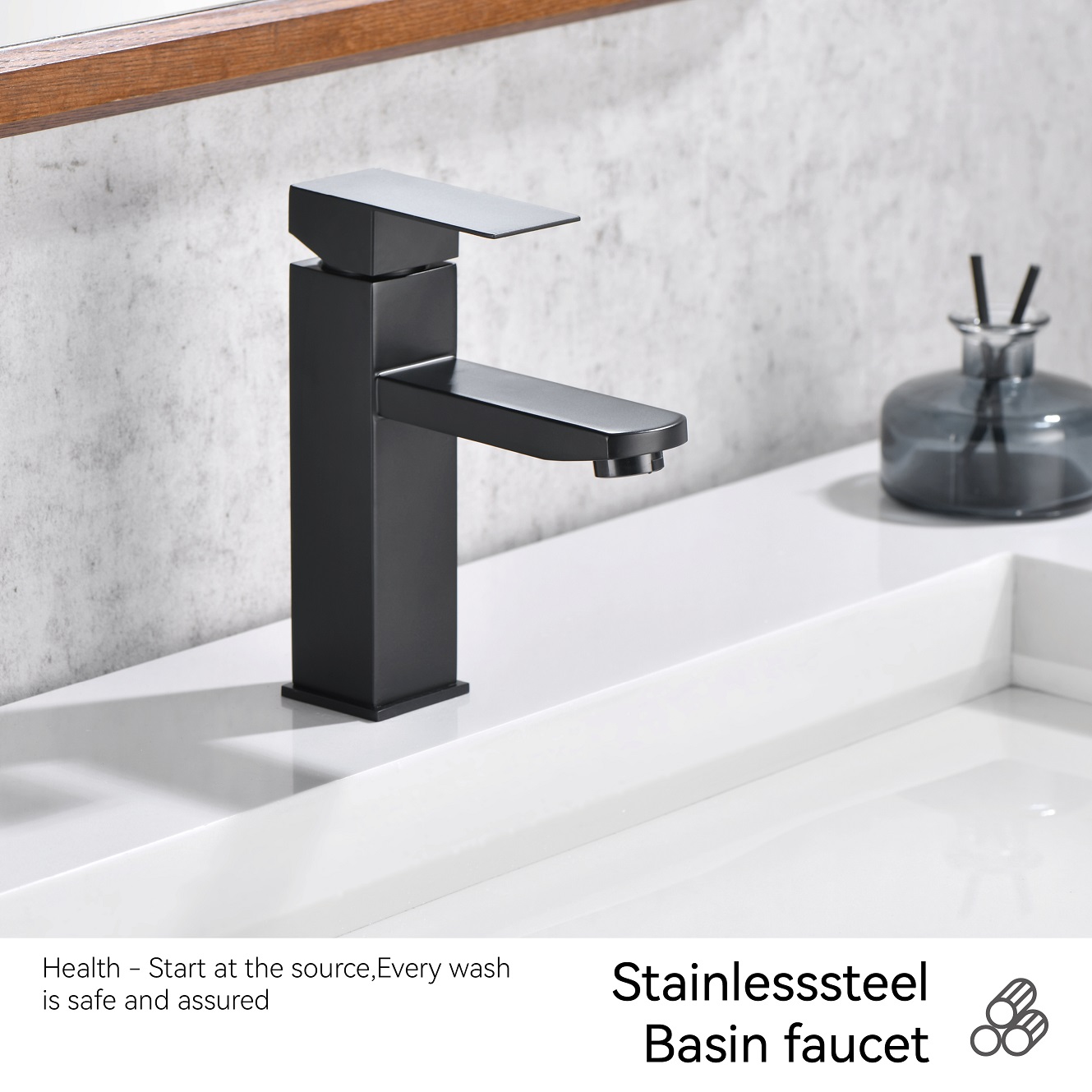 SLY Brass Matte Black Discount Bathroom Single Lever Faucet Taps