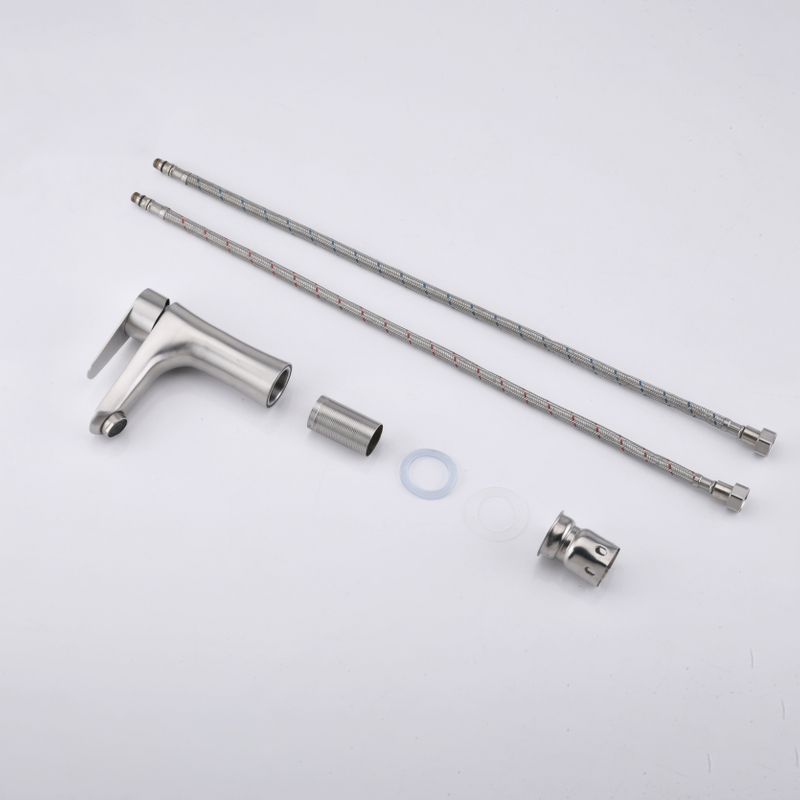 SLY Brass Brushed Nickel Bathroom Vanity Basin Faucet Waterfall Spout Mixer Single Handle Taps