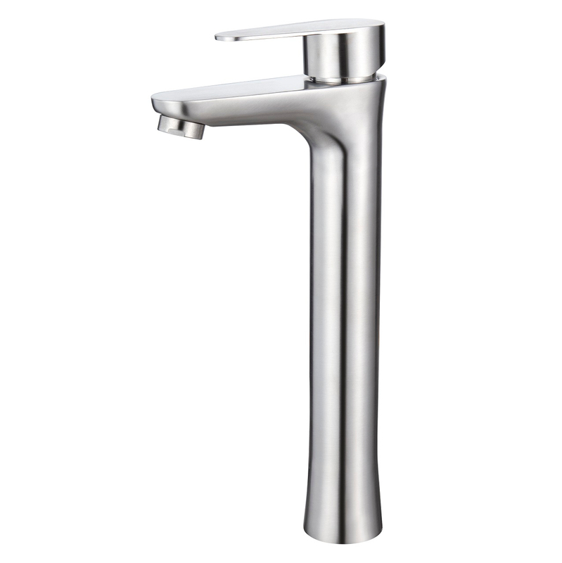 SLY Brass Brushed Nickel Modern Simple Style Single Handle Hole Faucet For Bathroom