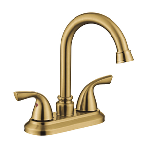 SLY Luxury Dual Basin 2 Handle Bathroom Faucet Brushed Gold