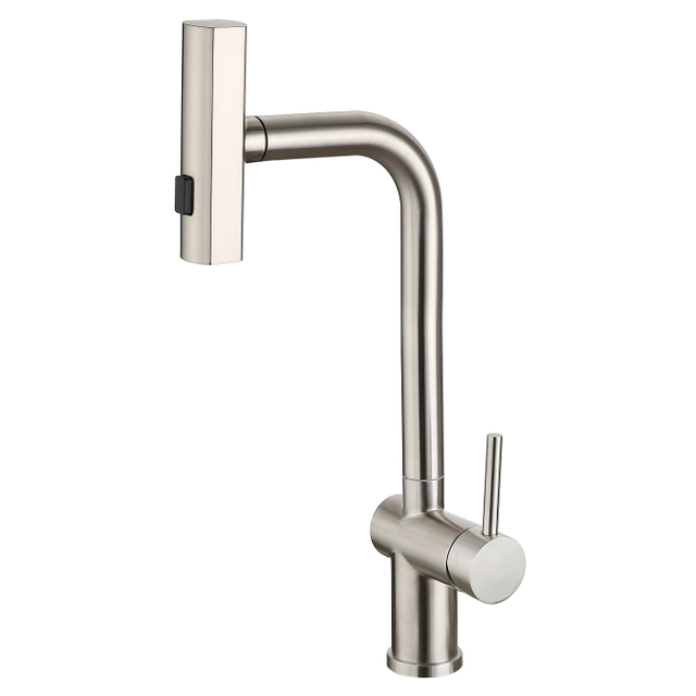 SLY Brushed Nickel Water Tap Modern Kitchen Taps Pull Out Sprayer Kitchen Mixer Sink Faucets