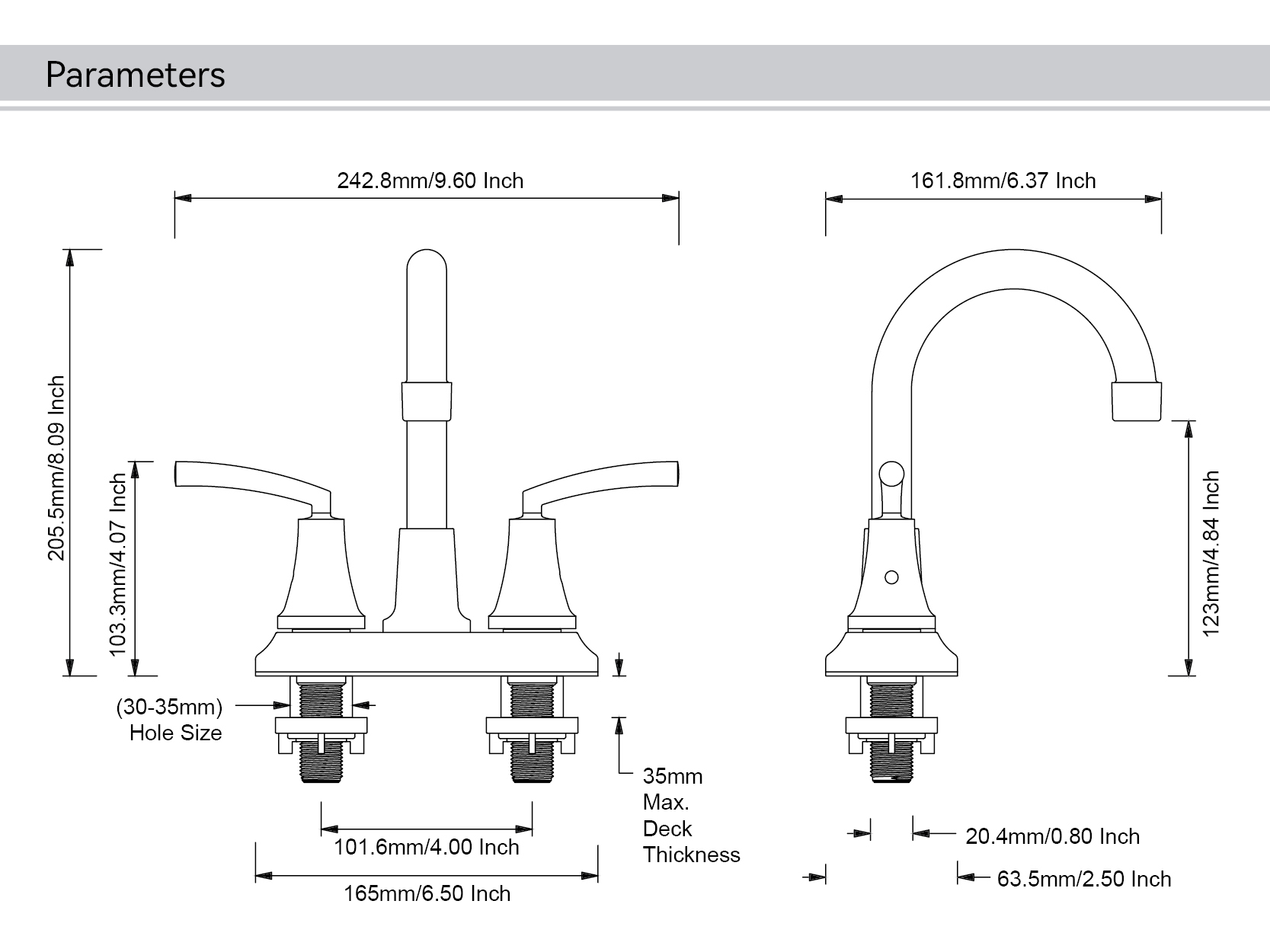 single faucet bathroom