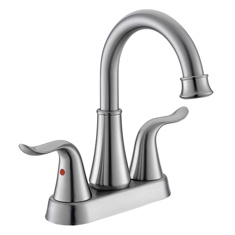 SLY Brass Brushed Nickel Luxury Cold And Hot Water Mixer Bathroom Basin Faucet