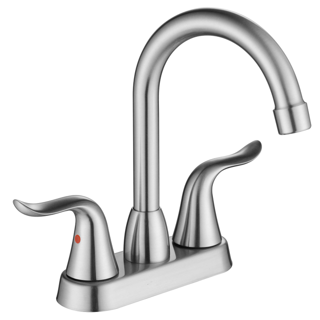 SLY Brass Brushed Nickel Water Control Consumption Basin Bathroom Faucet