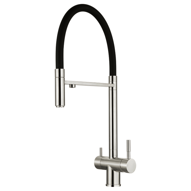 SLY High-grade Three-in-One Stainless Steel Kitchen Faucet Hot Cold Rotatable Pull-out Purify Kitchen Faucet